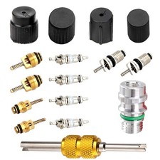 16 PCS AC Valve Core Kit, Wear-resistant Rustproof R134a High Low Pressure Va...