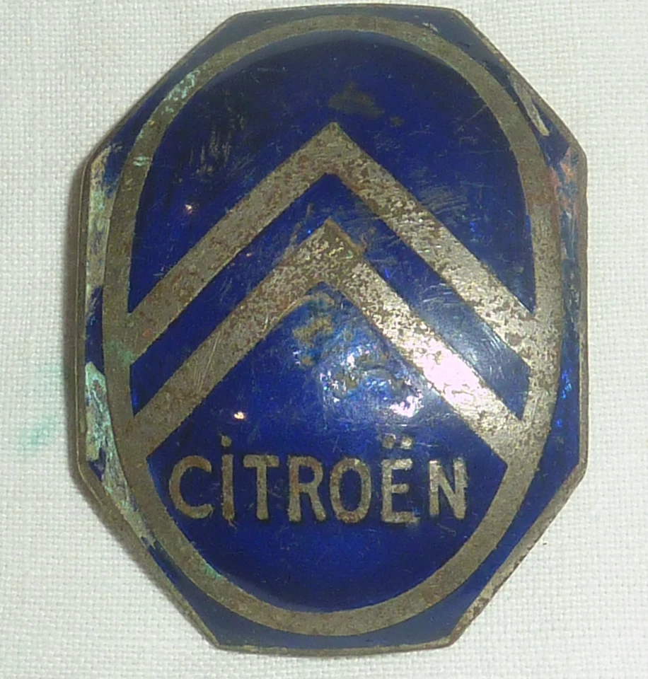 véritable rare ancienne insigne émaillée cocarde badge citroën mascotte no copy - Photo 2/4