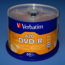 VERBATIM AZO DVD-R 16X 4.7GB 120 Min Branded Logo 50 Pack Spindle 95101 Sealed