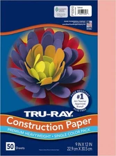 Pacon 103010 Tru-Ray Construction Paper, 76 lbs., 9 x 9 x 12 Inches, Salmon 