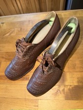 Vintage Brown Leather Shoes With Shoe Stretcher s Size Unknown