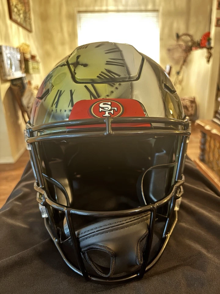 Deion Sanders 49ers 定制上色 Speedflex 头盔带真品证明 — 第 4/4 张图片