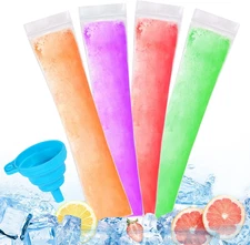 150 Disposable Ice Popsicle Mold Bags Comes with a Funnel, BPA Free Freezer Tube