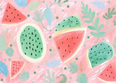 Colorful Watermelon Pattern Wall Art For Vibrant Modern Decoration