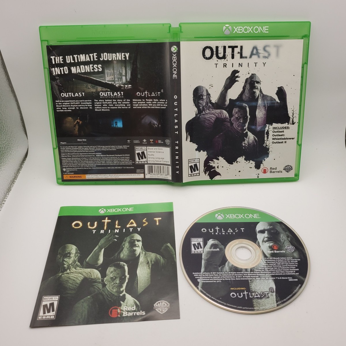 Outlast Trinity (Outlast 2 Only) Microsoft Xbox One, Tested **Disc