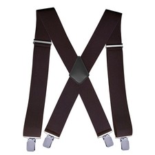 CADONO 2Inch Men's Heavy Duty Suspenders with Strong Clips 32" to 47", Brown