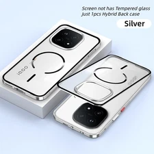 For vivo iQOO 15 5G Hybrid Magnetic Metal Bumper Clear Matte PC Back Case