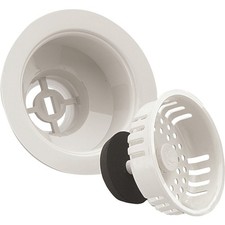 Keeney Color Line Series K1442WH Basket Strainer with Fixed Post, 4-7/16 in Dia,