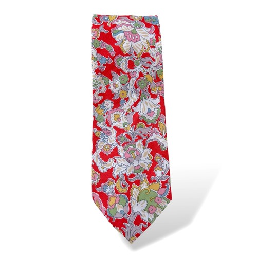 Liberty of London Archival Design Red Floral Necktie Heritage Botanical USA