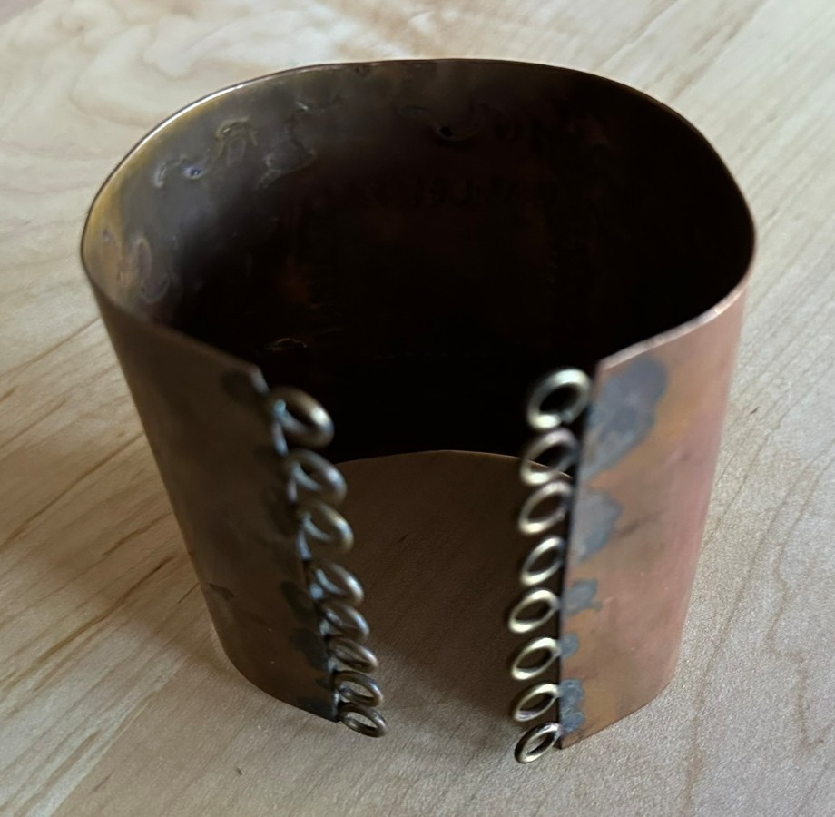 Unusual Extra Wide Solid Copper Cuff Native Ameri… - image 4