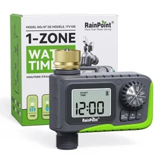 Rainpoint 1-Zone Water Timer ITV105 Water/Rustproof Rain Delay Watering New