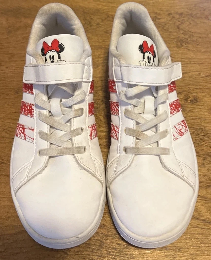 Scarpe Adidas Disney x Grand Court Minnie Big Girl US 3 bianche rosse GZ3318