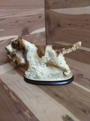 Vintage Porcelain M. Takai English Setter Hunting Dog Model #H125B73