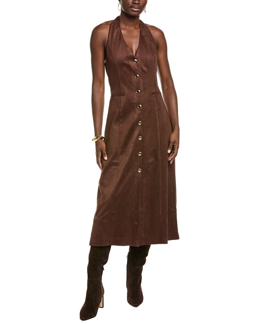 Endless Rose Fitted Midi Dress Women's Brown Xs