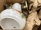Vintage Floral Milk Glass Home Decorative Corded Electric 3-Way Hurricane Lamp