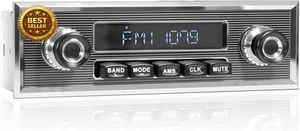 Single DIN Bluetooth Retro Car Stereo AM FM USB AUX RCA Subwoofer Radio Player