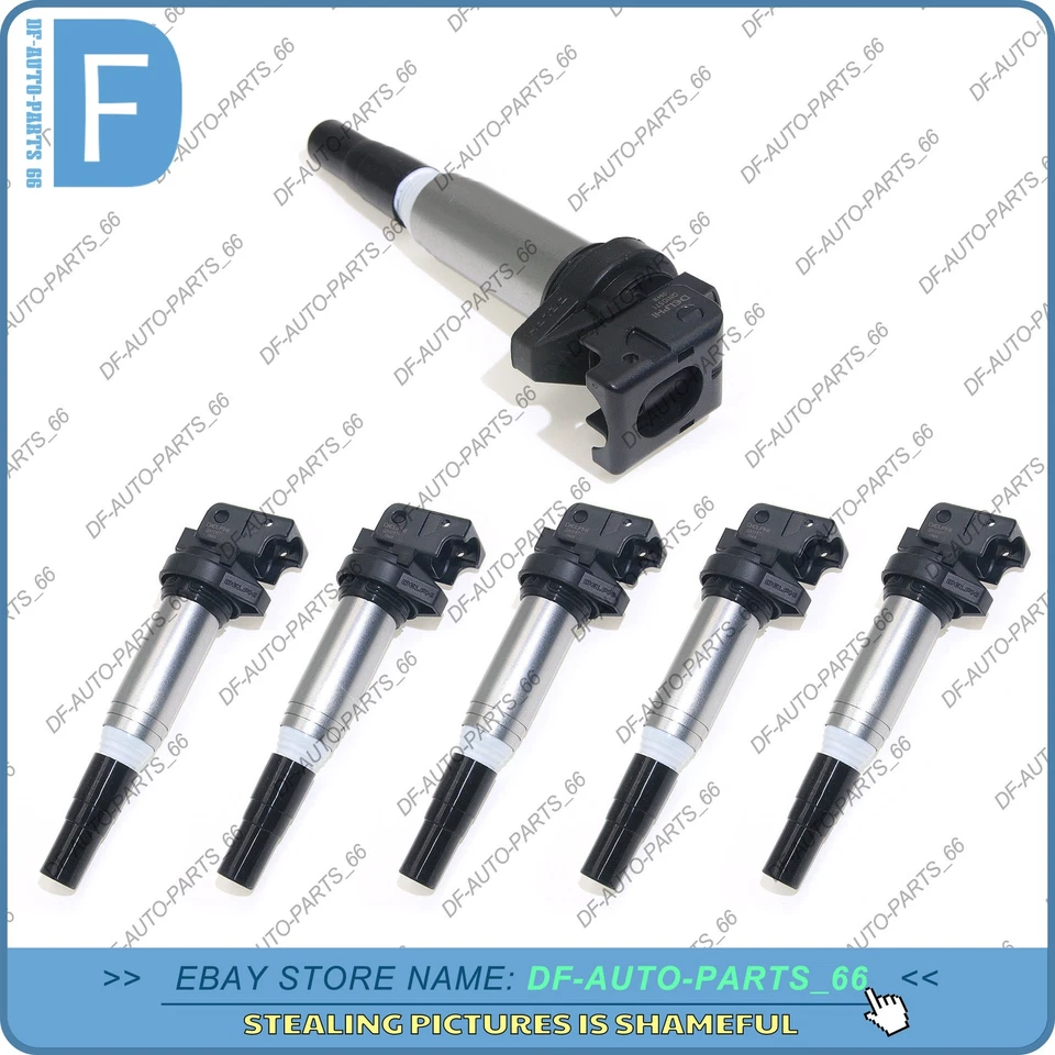6Pcs Delphi Ignition Coils Metal Set for BMW 135i 335i 325i 535i X6 Z4 X3 X5 Foto 2 de 4