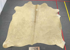 ACTUAL PICTURE Small Real Cowhide Rug Solid Beige - Size 5X5-6'