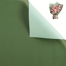 20 PCS Green Double Color Waterproof Flower Bouquet Wrapping 23.6x23.6 Inch