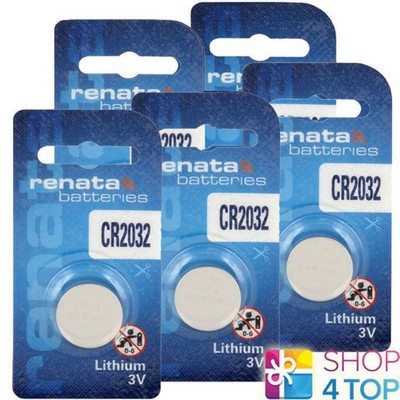 5 Renata Cr2032 Lithiumbatterien 3V Knopfzellen Dl2032 Exp 2030 NEU