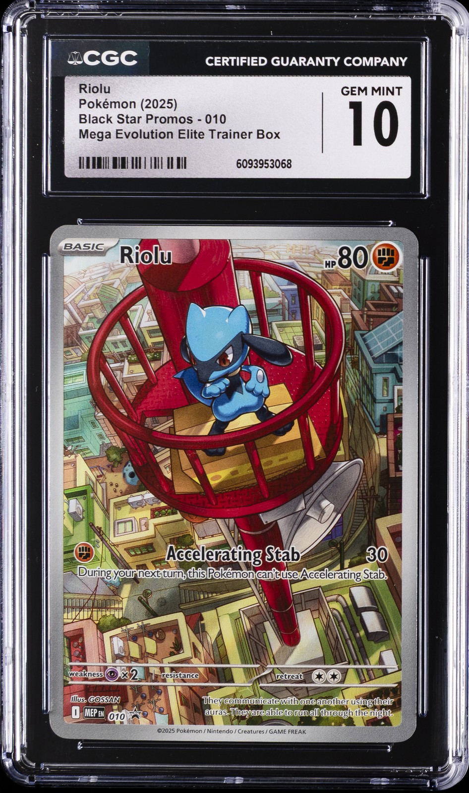 2025 POKEMON BLACK STAR PROMOS #10 RIOLU CGC 10 GEM MINT