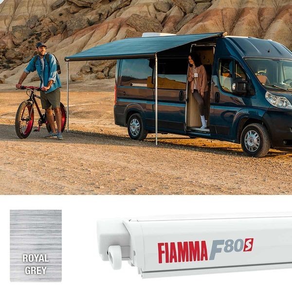 Fiamma F80 S 370 Awning - Polar White/Royal Grey (07830D01R)