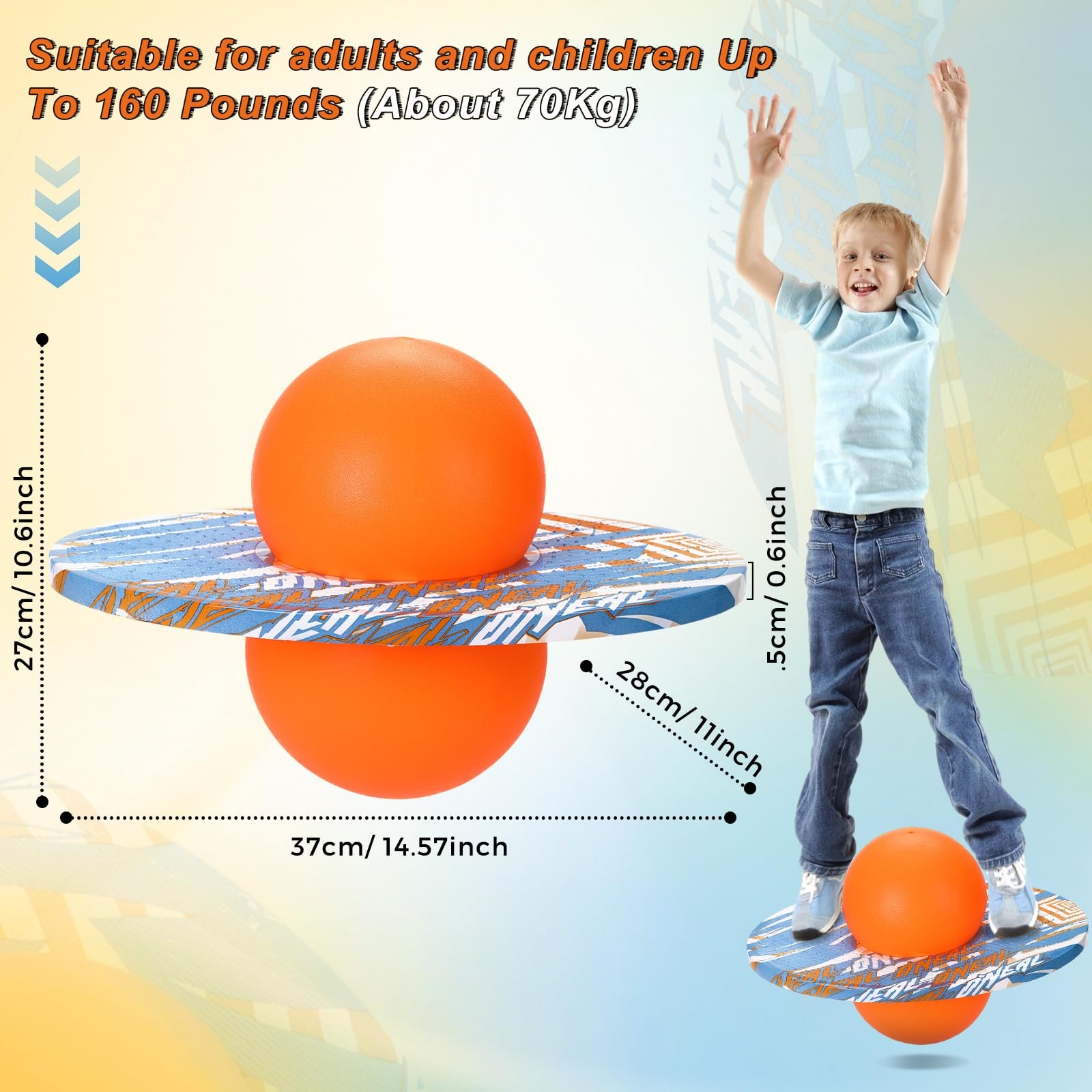 Pogo Trick Ball for , Up to 160lbs, Pogo Stick Jumper for Boys Girls Balance ... thumbnail 2
