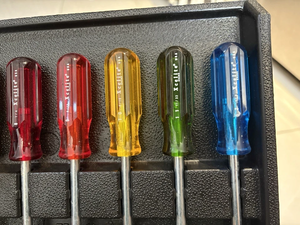 XCELITE 7PC STANDARD HOLLOW-SHAFT NUT DRIVER NUTDRIVER SET Vintage 127TB NOS USA - Image 3 of 4