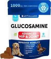 Glucosamine for Dogs Joint Pain Relief - Hemp Hip and Joint Supplement for Do...