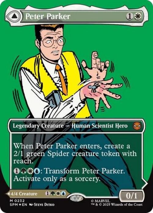 MTG English Peter Parker (0232) (Borderless) NM Foil Marvel's Spider-Man