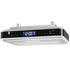 Under Cabinet Bluetooth FM Radio with Clock Timer White
