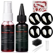Halloween Vampire Makeup Kit Fake Blood Vampire Teeth for Halloween Cosplay