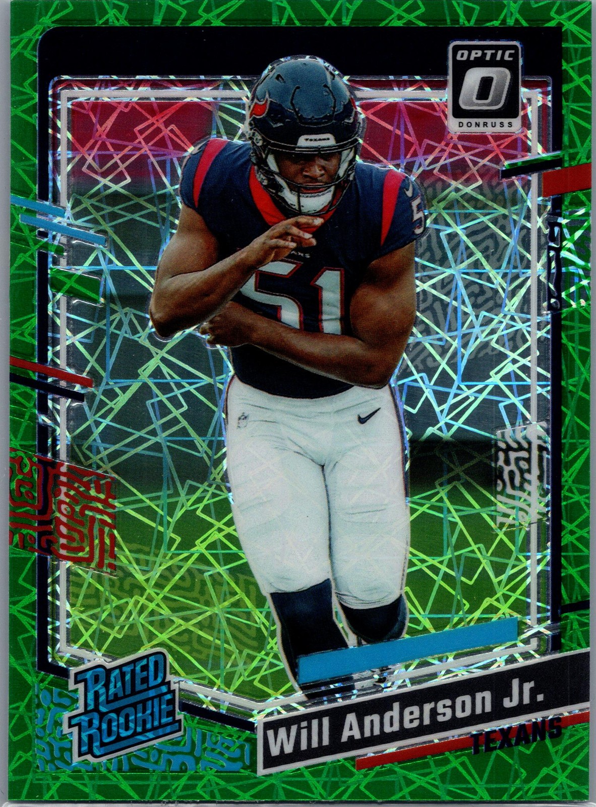 2023 Donruss Optic #246 Will Anderson Jr. Green Velocity