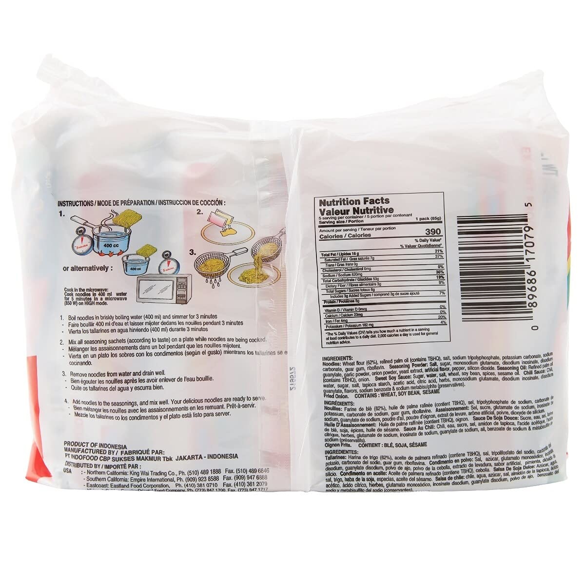 Indomie Mi Goreng Instant Stir Fry Noodles, Halal Certified, Original Flavor (Pa