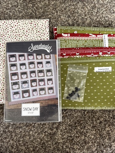 Snow Day 53”x53” Sweetwater Quilt Pattern And Fabric Bundle. Winter 53 “X 53”