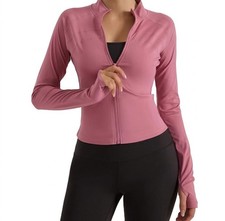 Women's Full Zip Workout Jacket, Slim Fit, Long Sleeve Athletic Jacket