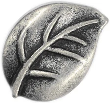 12 Pieces Leaf Metal Shank Buttons 18Mm X 13Mm (Antique Silver)
