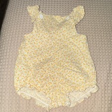Johnston Floral Sleeveless Romper 100 Cotton 9-12 Months Button Closure
