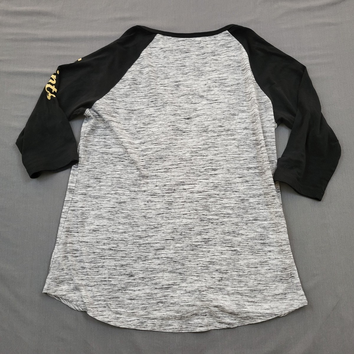 New Orleans Saints Shirt Womens Large L 3/4 Sleeve Football V Neck