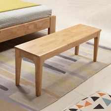 BALANBO Bench made of Solid Rubberwood Sturdy Hallway Entryway Dining Seat