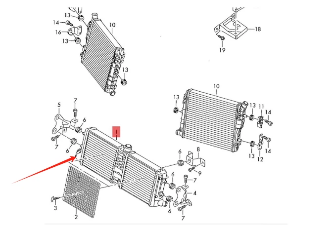 Radiador de aluminio para AUDI R8 Lamborghini Gallardo LP560 2007-2015 420121254B Foto 2 de 4