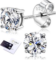 Moissanite Ohrringe Ohrstecker 925 Sterling Silber 18K Brilliant D Farbe VVS1