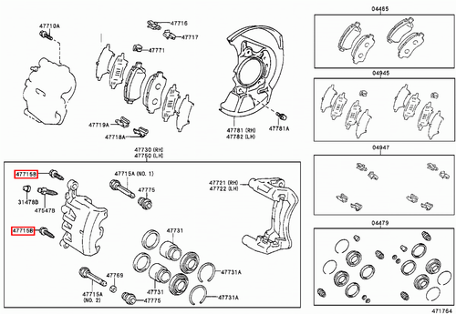 Genuine Pruis ZVW55 ZVW51 ZVW50 RAV4 ACA30 Front Disc Brake Caliper Bolt x2 - Picture 14 of 20