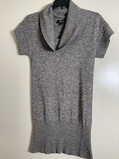 IZ Byer Lightweight Sweater Dress Cowl Neck Short Sleeve Acrylic Size Small