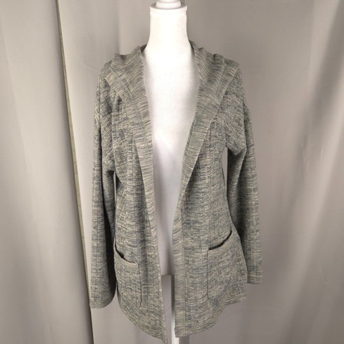 Womens Cardigan S Gray Hooded Chunky Open Front Knit Sweater Jacket Cozy Layer - Bild 1 von 12