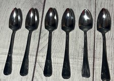 Stainless Steel Grapefruit Fruit/Citrus Spoons Serrated Lot Of 6