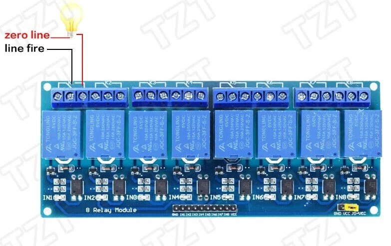 Arduino 5V Relay Module Interface Board for Low Level Trigger 1 2 4 8 Channels - Image 4 of 4