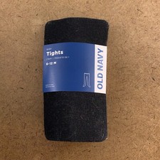 Old Navy Baby Size 6-12 Months Black Solid Soft-Knit Tights NWT