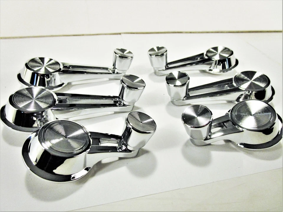 1961-1964 CHEVROLET IMPALA BEL AIR INTERIOR DOOR WINDOW AND VENT HANDLE 6PC SET - Image 2 of 4