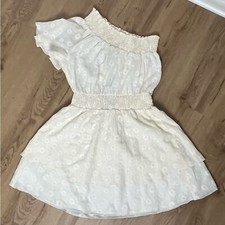 Show Me Your Mumu Holland Mini Dress White Daisy Lace Off Shoulder Ruffle XL